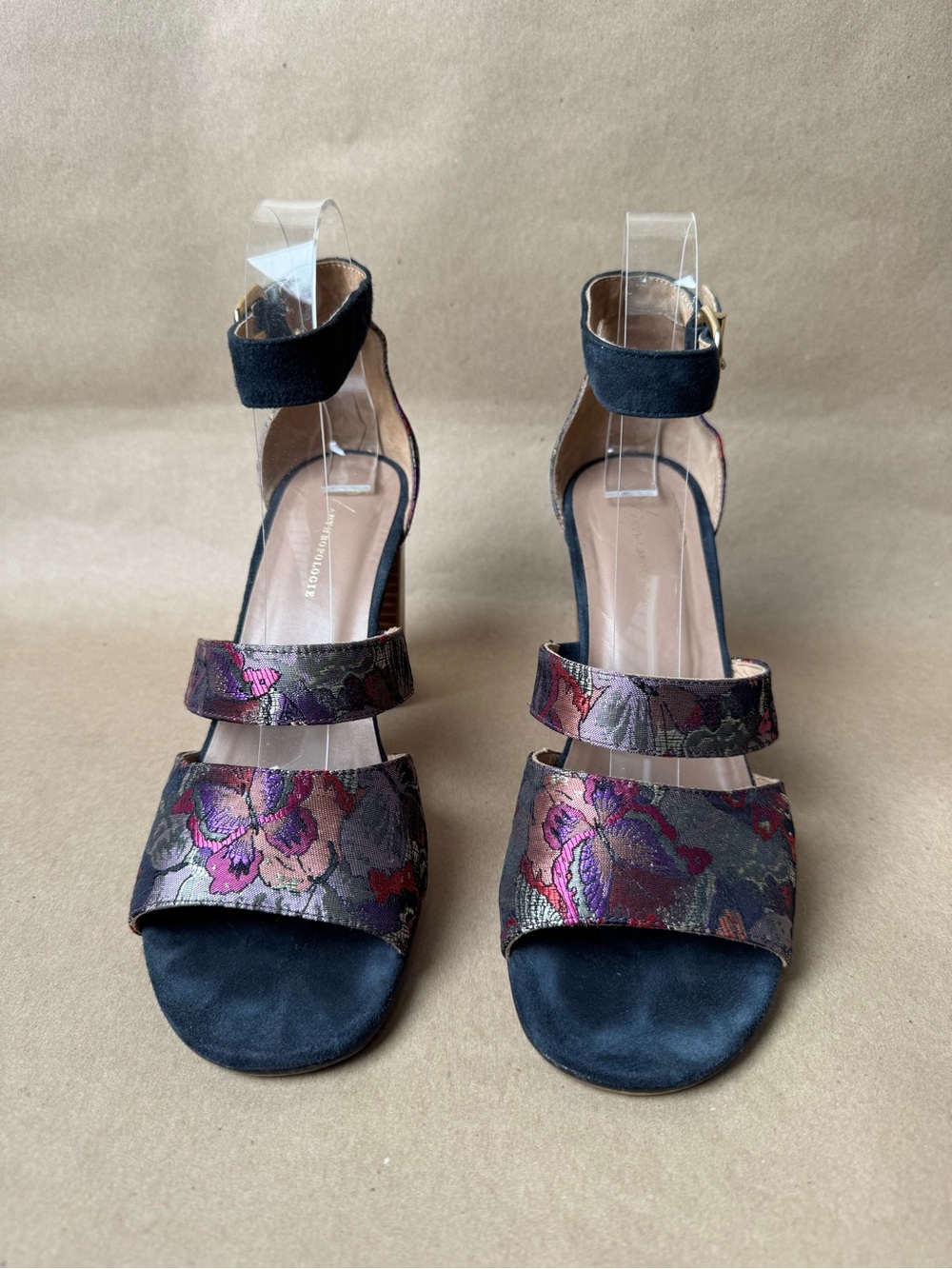 Anthropologie Jacquard Strappy Formal Block Heels (Women’s US size 7.5 EUR 38) - Picture 3 of 5
